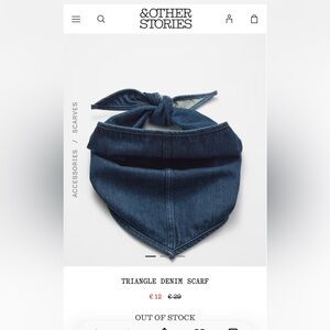 & Other Stories Indigo Denim Bandana Scarf